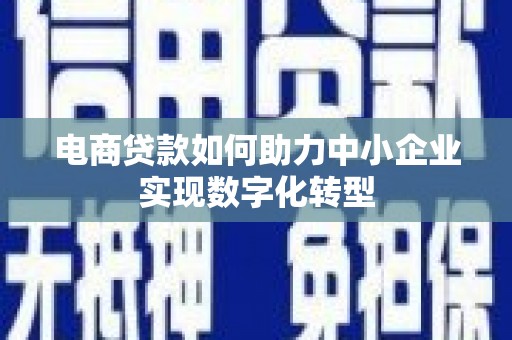 通许电商贷款如何助力中小企业实现数字化转型