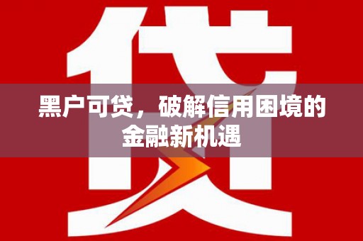 通许黑户可贷，破解信用困境的金融新机遇
